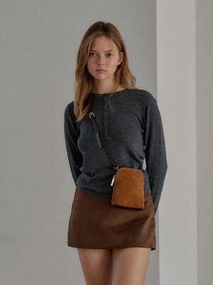 Little pudding bag _Suede brown