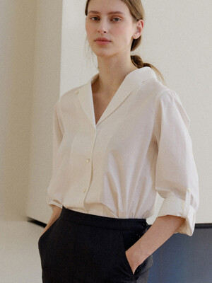 Marcella Shawl Collar Shirt White