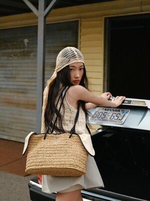 [단독]Boater Weaving Shopper M (보터 위빙 쇼퍼 미듐) Beige