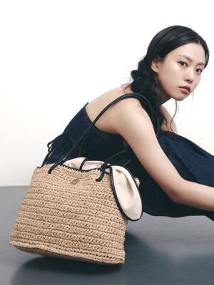 [단독]Boater Weaving Shopper M (보터 위빙 쇼퍼 미듐) Beige