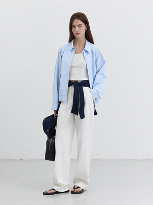 UNISEX SUMMER HARRINGTON JACKET SOFT BLUE STRIPE_UDJU5B122B1