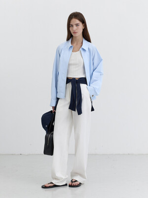 UNISEX SUMMER HARRINGTON JACKET SOFT BLUE STRIPE_UDJU5B122B1