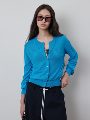 Linen Button Round Cardigan