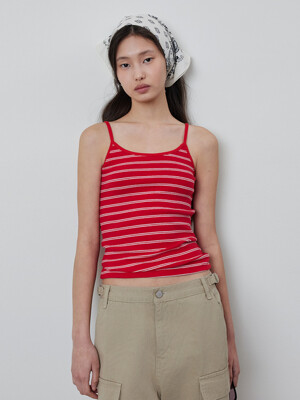 Stripe Cotton Span Slim Sleeveless_TOP