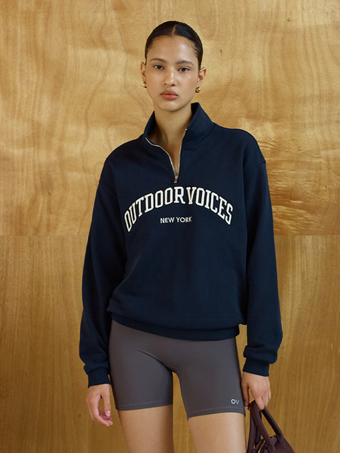 아웃도어보이스 ARCH LOGO QUARTER ZIP SWEATSHIRT (NAVY)