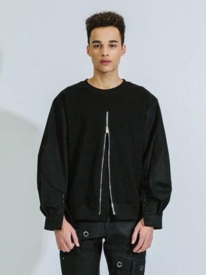 BLACK PLACKET SWEATSHIRTS