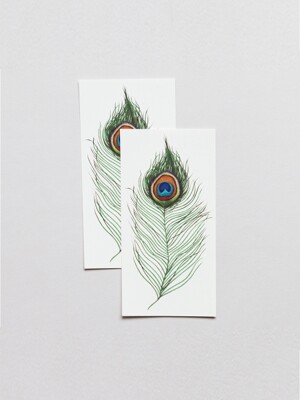 Peacock Feather Pairs 타투 스티커