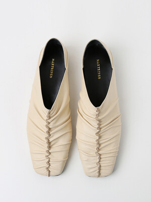 NO. Jennet Shirring Flats_ CREAM