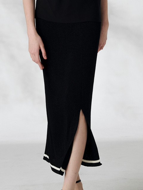 스커트 - 옵세스 (Obsess) - ONOF rayon slit skirt (black)