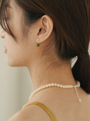 #Jade002 Green gemstone Earrings