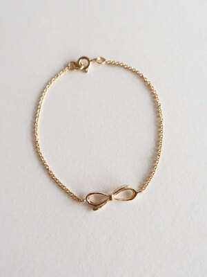 Ribbon bracelet [silver/gold]
