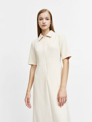 CREAM NITA TIDY COLLAR DRESS