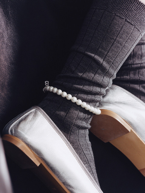 주얼리 - 배배 (BAEBAE) - Initial Tail Pearl Anklet