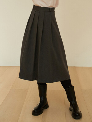 AD060 pleated skirt (charcoal)