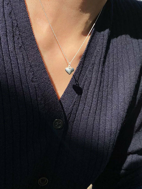 주얼리 - 베흐트 (verte) - [925 silver] Un.silver.10 / full heart necklace (2 color)