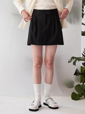 Two tuck Mini Skirt  Black (KE3227M015)
