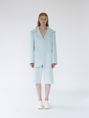 Ella Sailor Collar Jacket - Baby Blue