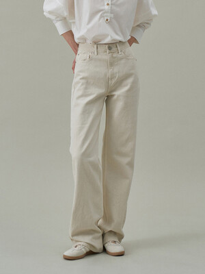 Dyeing Denim PT[LMBDSPDN4112]-Cream