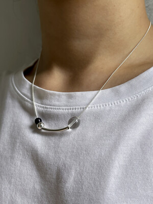 Silver 925 Quartz & Pipe Necklace