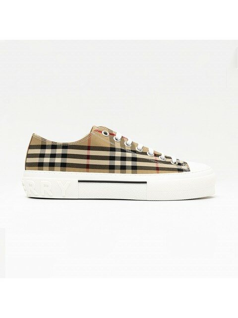 럭셔리슈즈 - 버버리 (BURBERRY) - 22FW 버버리 잭 빈티지 체크 베이지 남성 로우탑 스니커즈 8049745 A7028