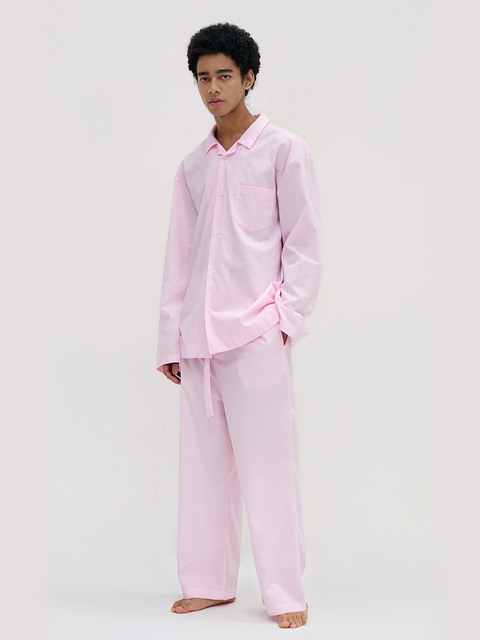 라운지웨어 - 레이지지 (lazyz) - Stay Stripe Pajamas Long Pants - Raw Pink