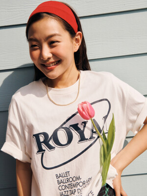 [EXCLUSIVE] ROYAL LETTER HALF T-SHIRT, IVORY