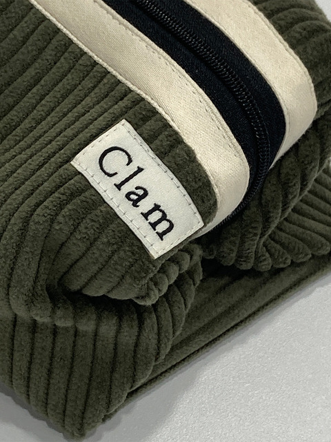 클러치 - 클램 (Clam) - Clam round pouch _ Corduroy khaki