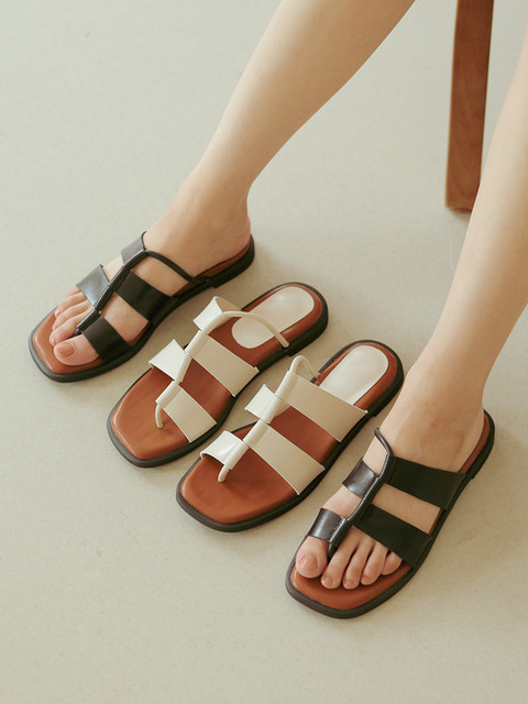 뮬/슬리퍼 - 프리플라 (fri fla) - cel3046 square flip-flops _ 2colors