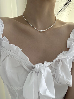 [925silver] Center ball necklace