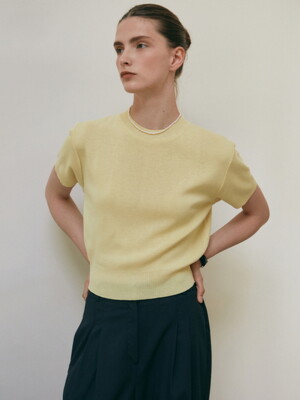 ESSENTIAL SOLID ROUND KNIT_YELLOW