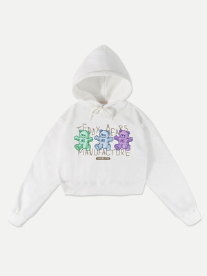 Manufacture of teddy Crop Hoodie AHC304 (White)