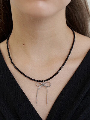 Ribbon&gemstone Necklace