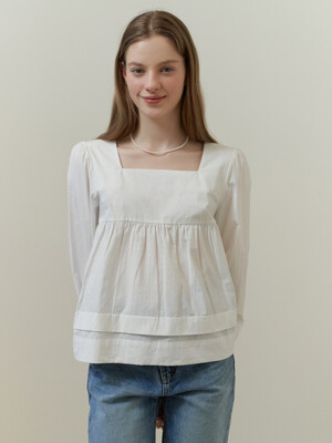 Knot square blouse (ivory)