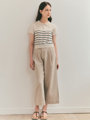 WD_One tuck linen wide pants