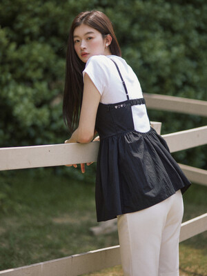 Tink back banding bustier - black