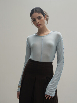 Stitch see-through long sleeve Skyblue