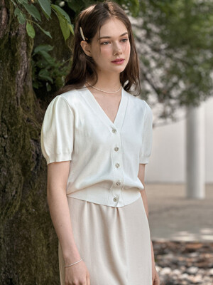 Lautre Ambre shine White knit cardigan