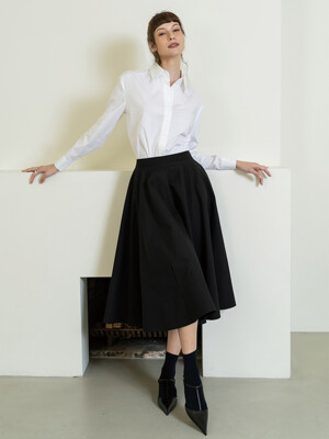 Hidden tucking banding full skirt - black