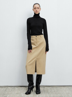 Corduroy H Skirt_BEIGE