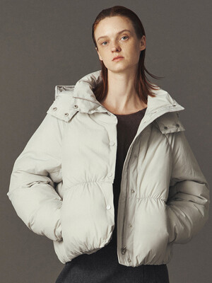 HOODED PUFFER COAT_L GREY
