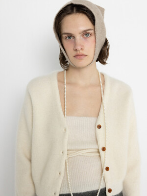 [단독]Mohair oversize cardigan (ivory / peach / brown / black)