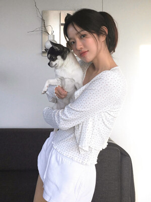 [단독] Rosemary cardigan set (white flower)