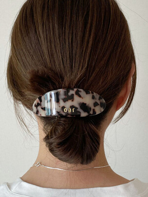 oar Classic Big Marble Barrette [Beige Leopard]