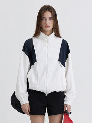UNISEX BLOCKING WIND BREAKER WHITE NAVY_UDJU5B121WT