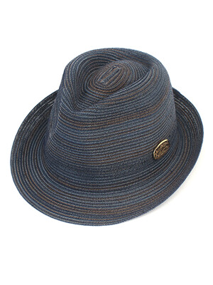 BU Simple Navy Poly Fedora 페도라