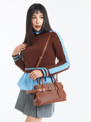 BELT MINI TOTE BAG, BROWN