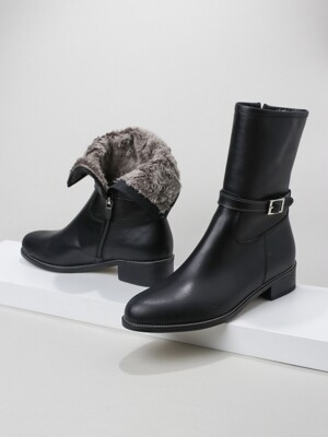 Fur Ankle boots RBA814BK_3cm