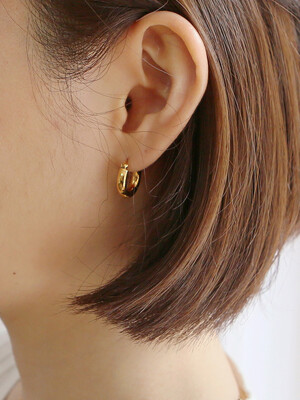 mini hoop ring earring-gold (silver925)