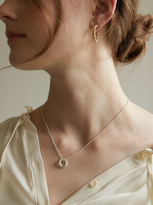 tweed pendant silver necklace