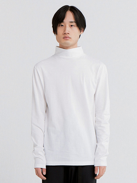 티셔츠 - 플라스틱 프로덕트 (PLASTIC PRODUCT) - HIGH NECK T-SHIRTS (WHITE)